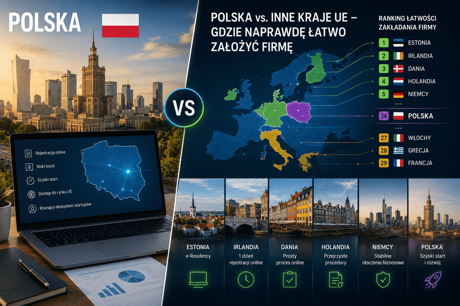 Polska vs. inne kraje UE – gdzie naprawdę łatwo założyć firmę?