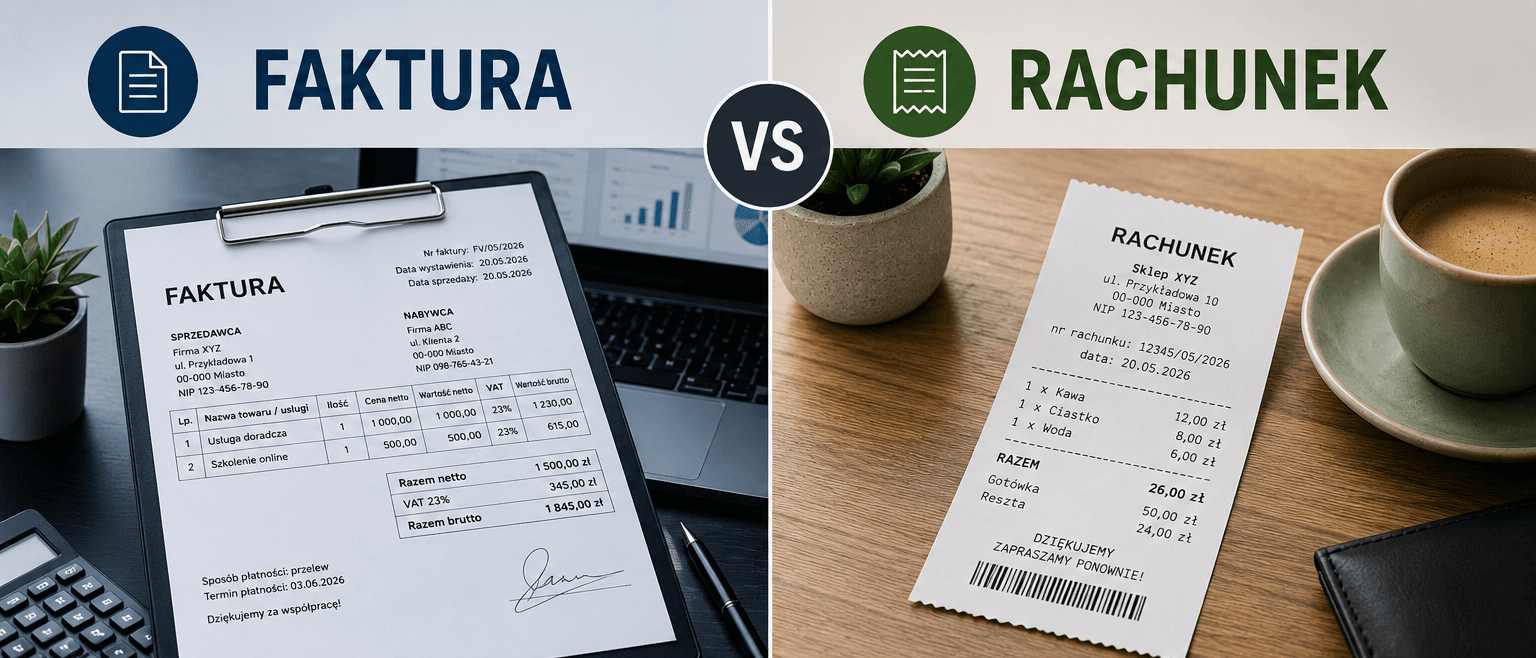 Faktura vs. rachunek – czym się różnią i kiedy wystawiać które?