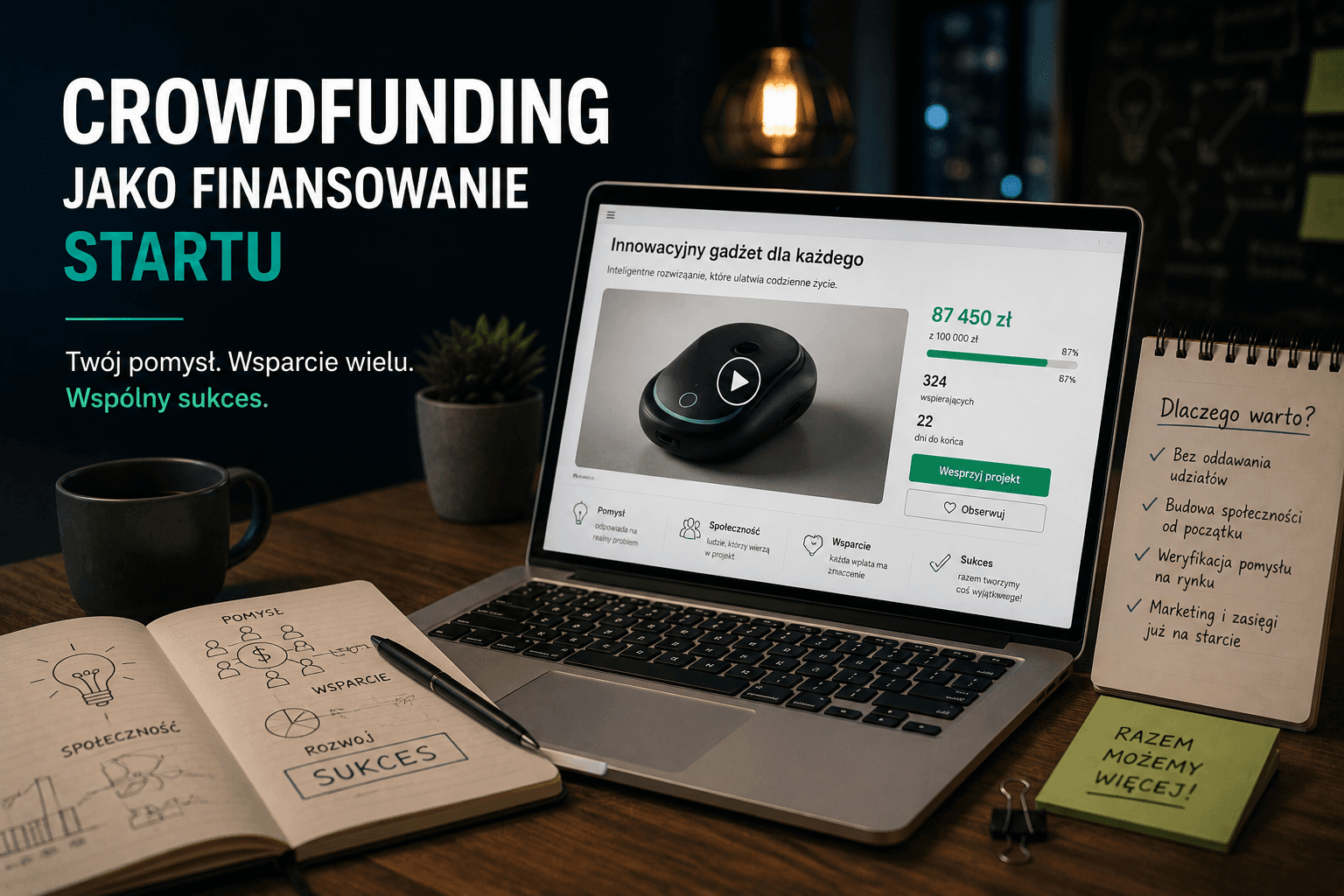 Crowdfunding jako finansowanie startu – kiedy ma sens i jak to zrobić w Polsce